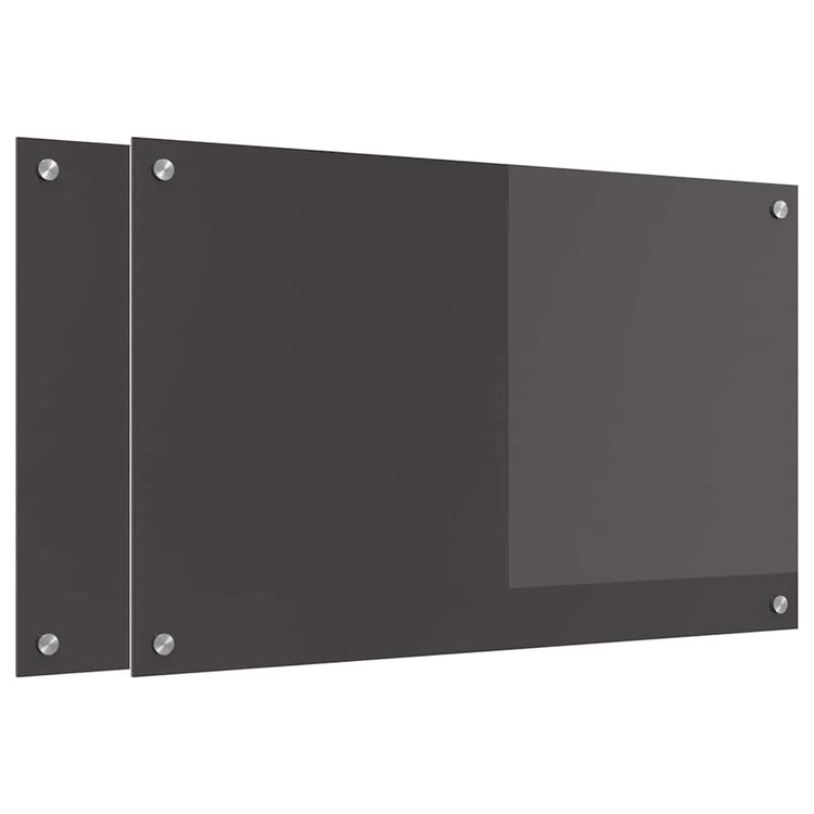 Vidaxxl Küchenrückwand 2 Stück dunkelgrau 80 x 50 cm gehärtetes Glas