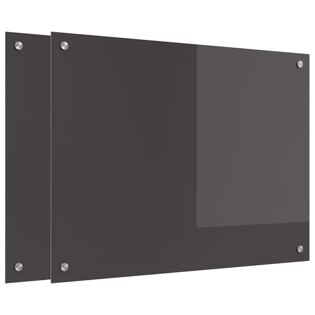 Vidaxxl Küchenrückwand 2 Stück dunkelgrau 80 x 60 cm gehärtetes Glas