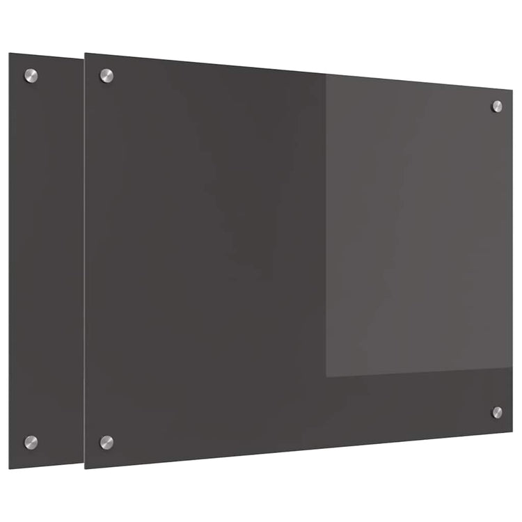 Vidaxxl Küchenrückwand 2 Stück dunkelgrau 80 x 60 cm gehärtetes Glas
