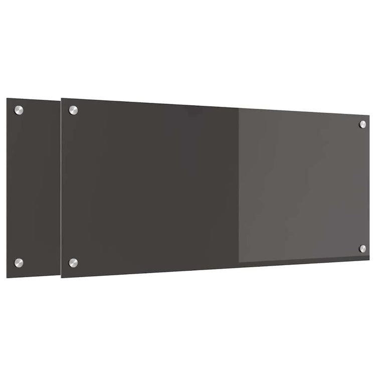 Vidaxxl Küchenrückwand 2 Stück dunkelgrau 90 x 40 cm gehärtetes Glas