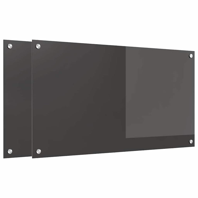 Vidaxxl Küchenrückwand 2 Stück dunkelgrau 90 x 50 cm gehärtetes Glas