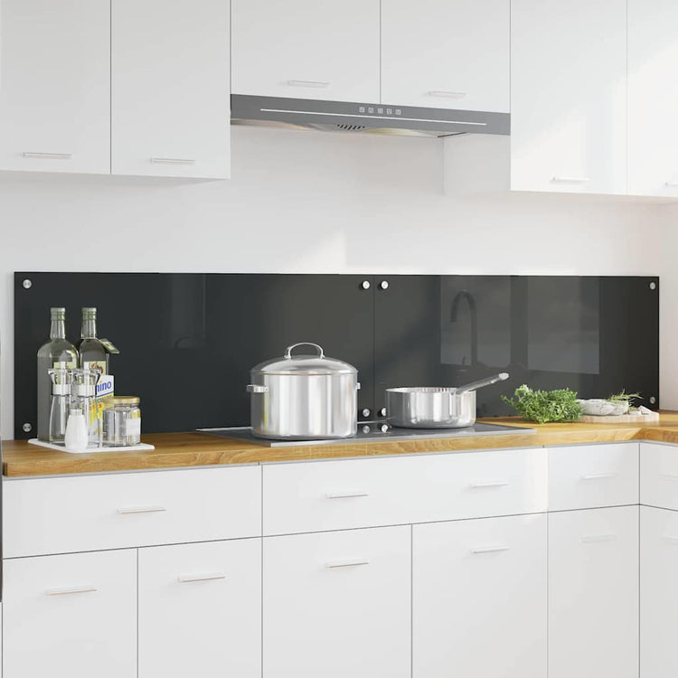 Vidaxxl Küchenrückwand 2 Stück dunkelgrau 100 x 40 cm gehärtetes Glas