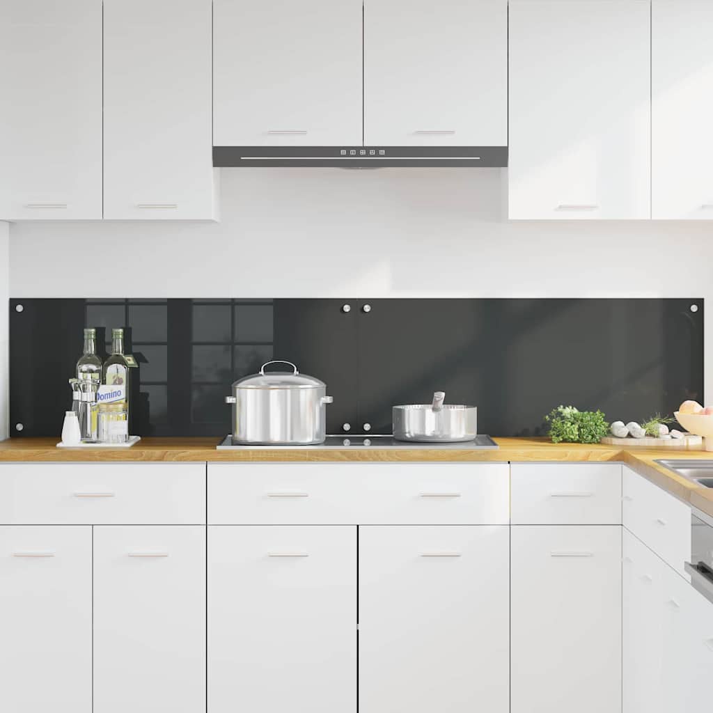Vidaxxl Küchenrückwand 2 Stück dunkelgrau 100 x 40 cm gehärtetes Glas