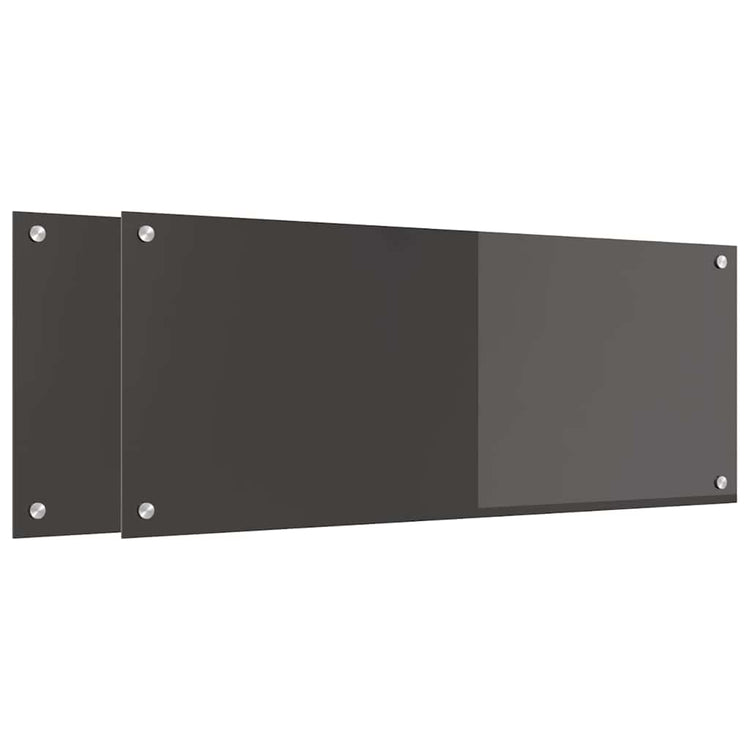 Vidaxxl Küchenrückwand 2 Stück dunkelgrau 100 x 40 cm gehärtetes Glas