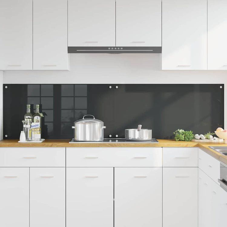 Vidaxxl Küchenrückwand 2 Stück dunkelgrau 100 x 50 cm gehärtetes Glas
