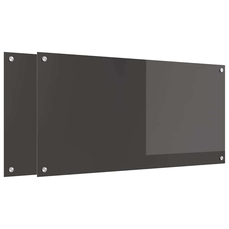 Vidaxxl Küchenrückwand 2 Stück dunkelgrau 100 x 50 cm gehärtetes Glas