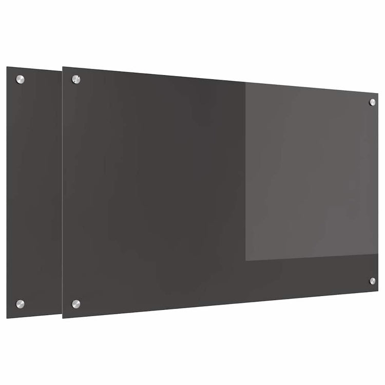 Vidaxxl Küchenrückwand 2 Stück dunkelgrau 100 x 60 cm gehärtetes Glas