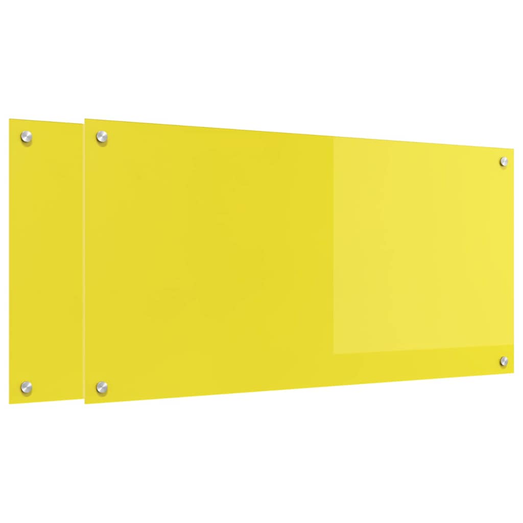Vidaxxl Küchenspritzschutz 2 Stk. Gelb 100 x 50 cm Hartglas