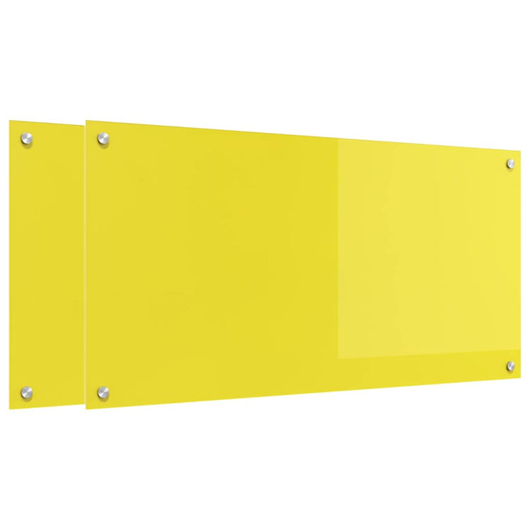 Vidaxxl Küchenspritzschutz 2 Stk. Gelb 100 x 50 cm Hartglas