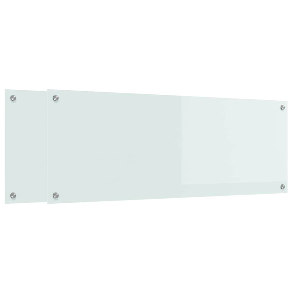 Vidaxxl Küchenrückwand 2 Stück weiß 110 x 40 cm Hartglas