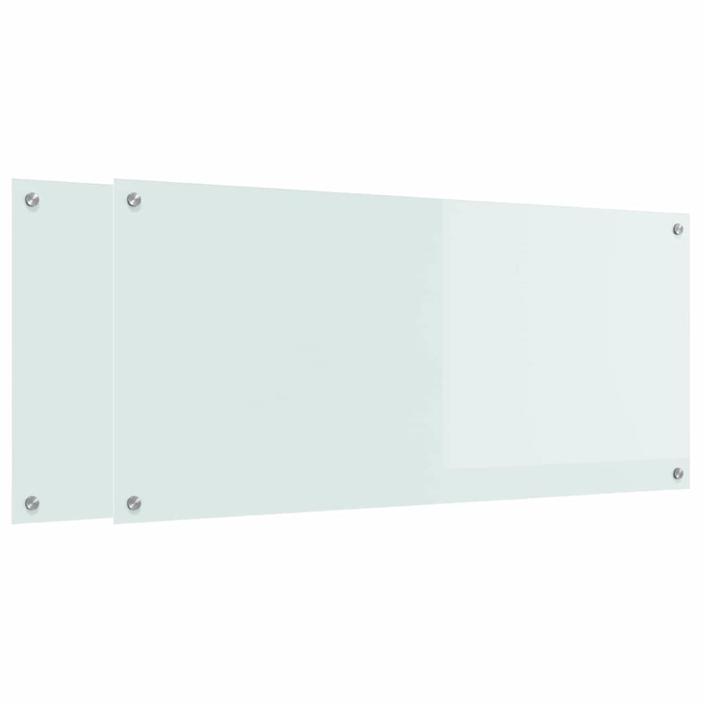 VidaXL Küchenrückwand 2 Stk. Weiß 110 x 50 cm Hartglas