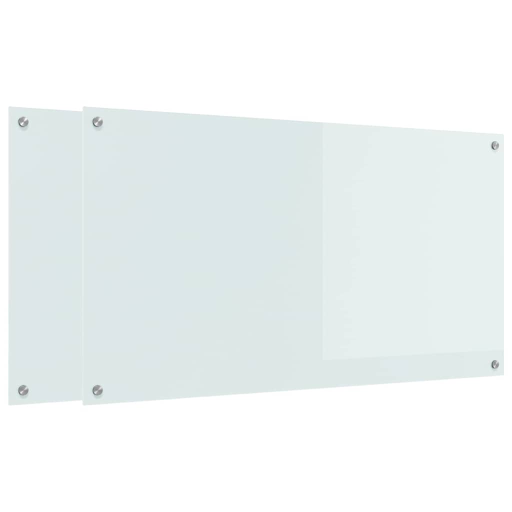 Vidaxxl Küchenrückwand 2 Stück weiß 110 x 60 cm Hartglas