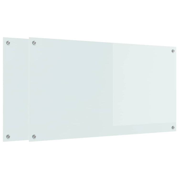 Vidaxxl Küchenrückwand 2 Stück weiß 110 x 60 cm Hartglas