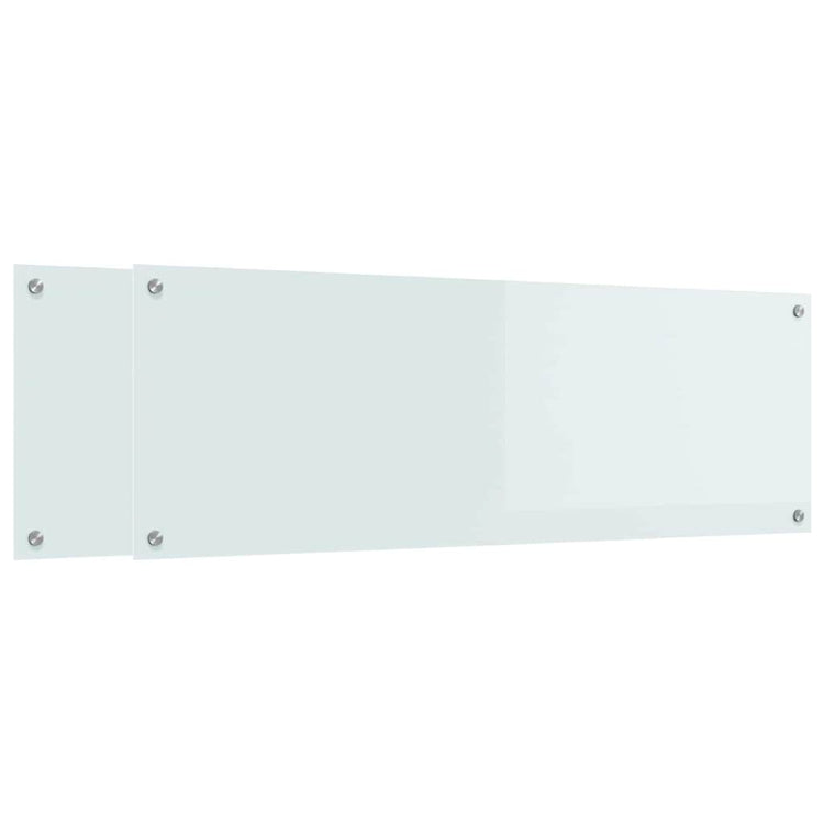 VidaXL Küchenrückwand 2 Stück Weiß 120 x 40 cm Hartglas