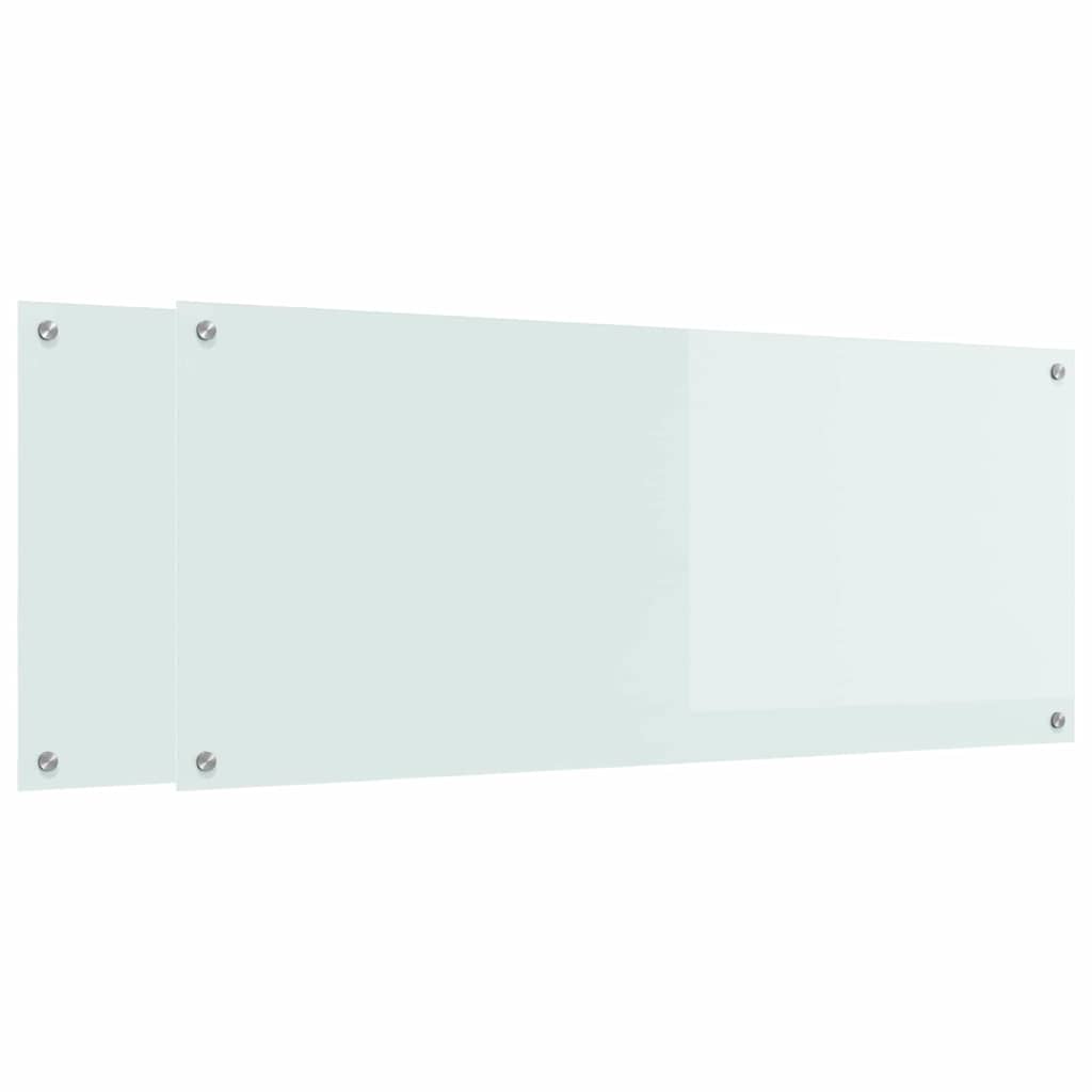 VidaXL Küchenrückwand 2 Stück Weiß 120 x 50 cm Hartglas