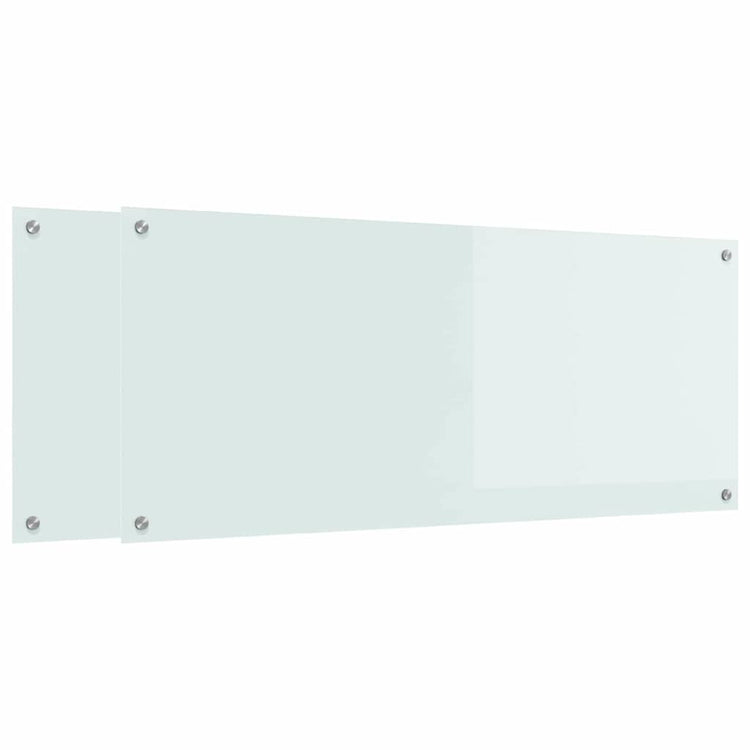 VidaXL Küchenrückwand 2 Stück Weiß 120 x 50 cm Hartglas