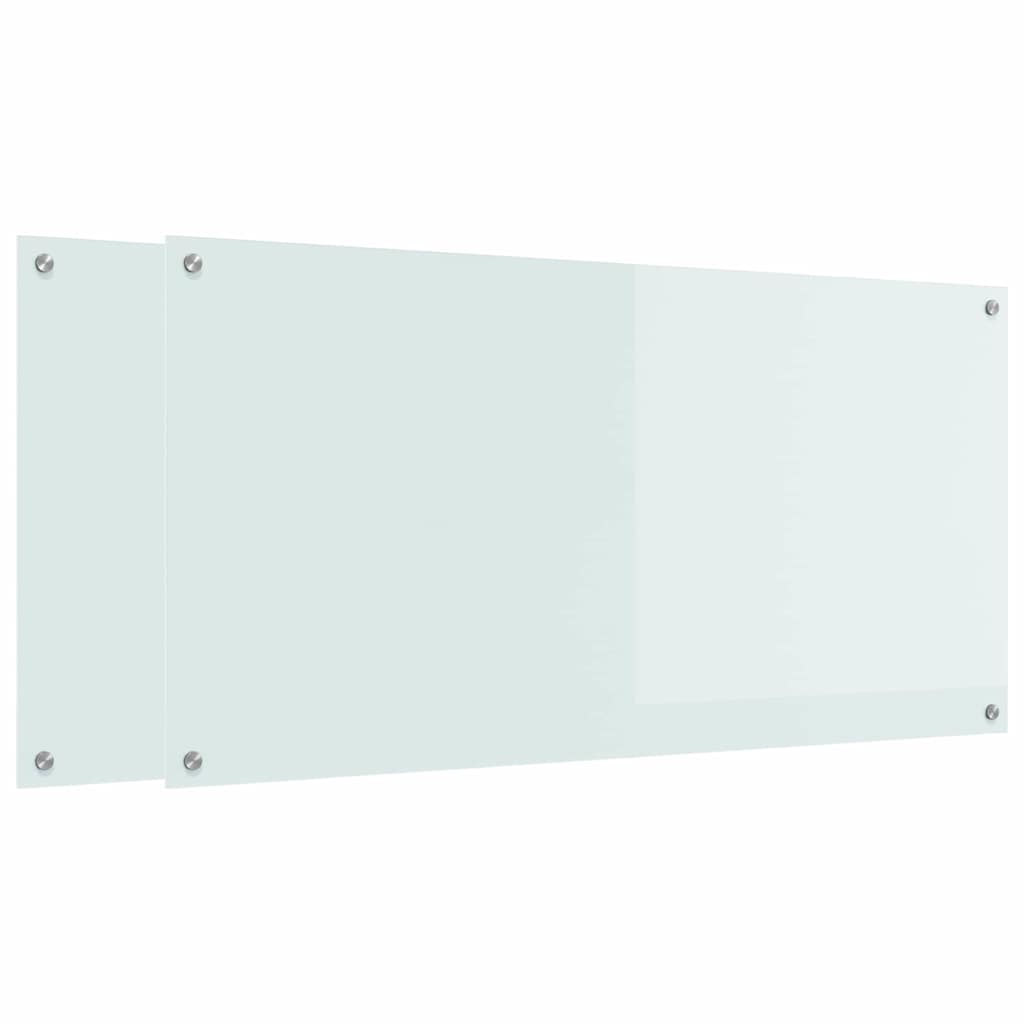 Vidaxxl Küchenrückwand 2 Stück weiß 120 x 60 cm Hartglas