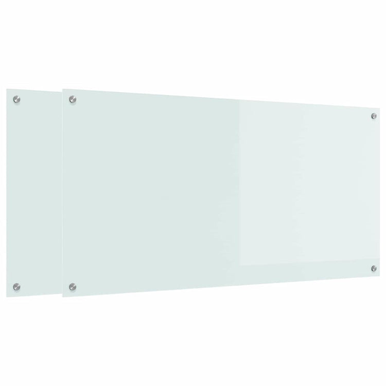 Vidaxxl Küchenrückwand 2 Stück weiß 120 x 60 cm Hartglas