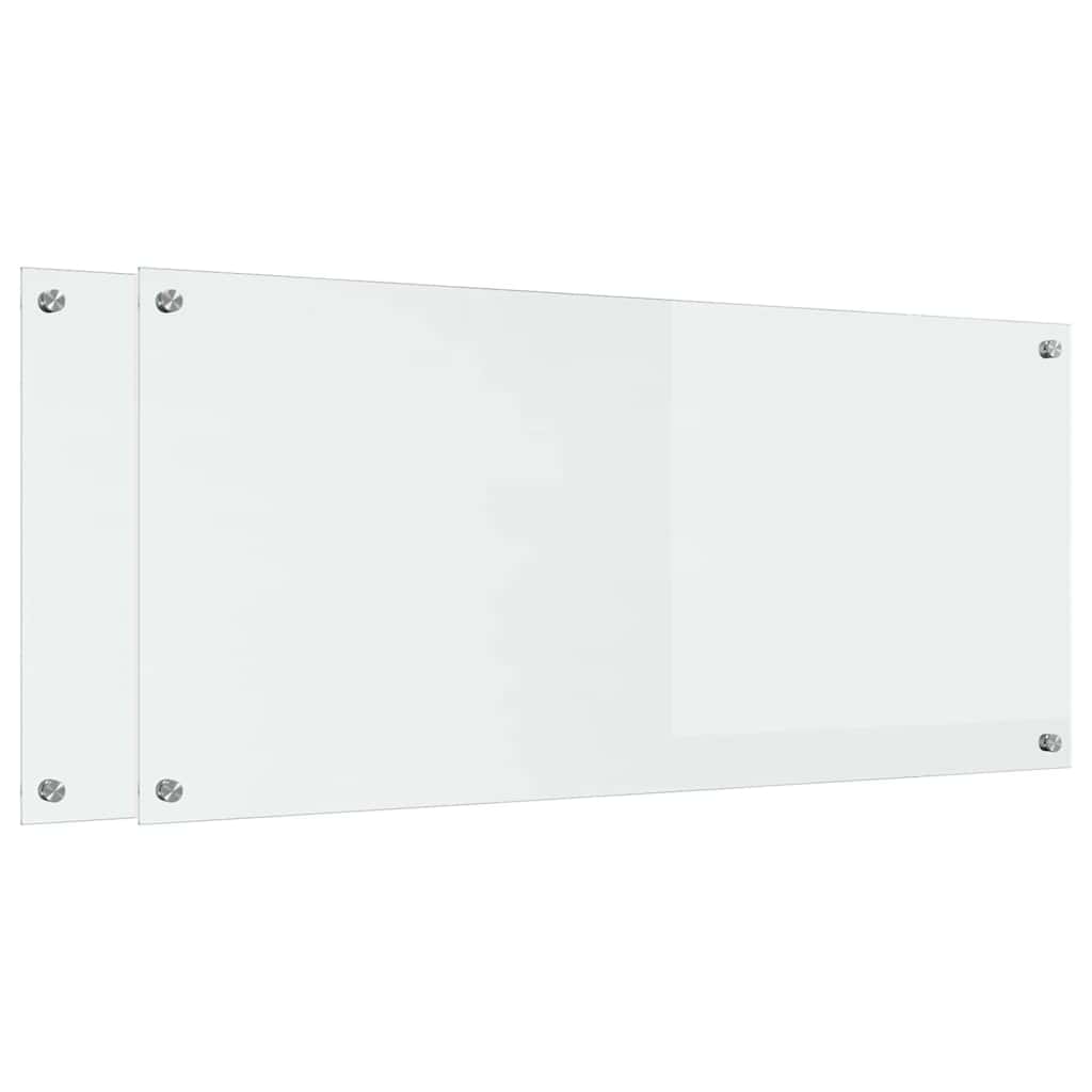 VidaXL Küchenrückwand 2 Stück transparent 110 x 50 cm Hartglas