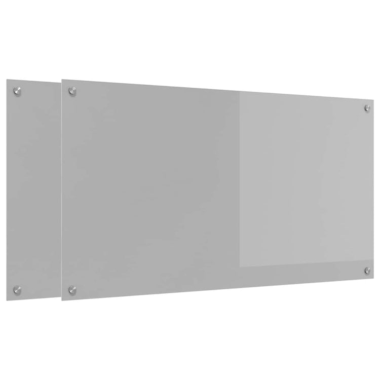 Vidaxxl Küchenrückwand 2 Stück hellgrau 110 x 60 cm gehärtetes Glas