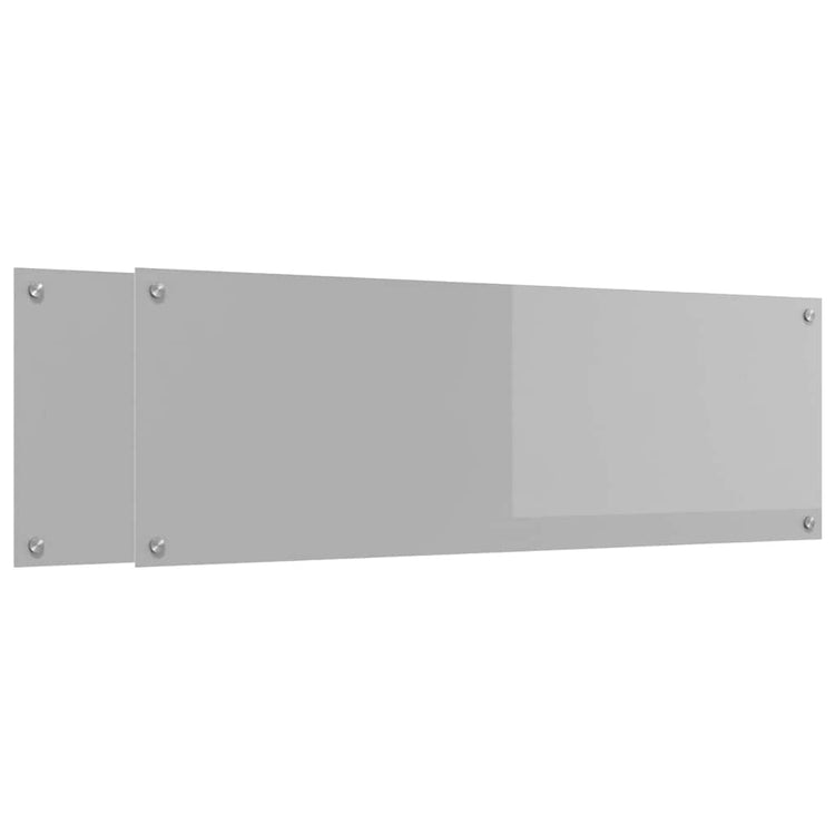 Vidaxxl Küchenrückwand 2 Stück hellgrau 120 x 40 cm gehärtetes Glas