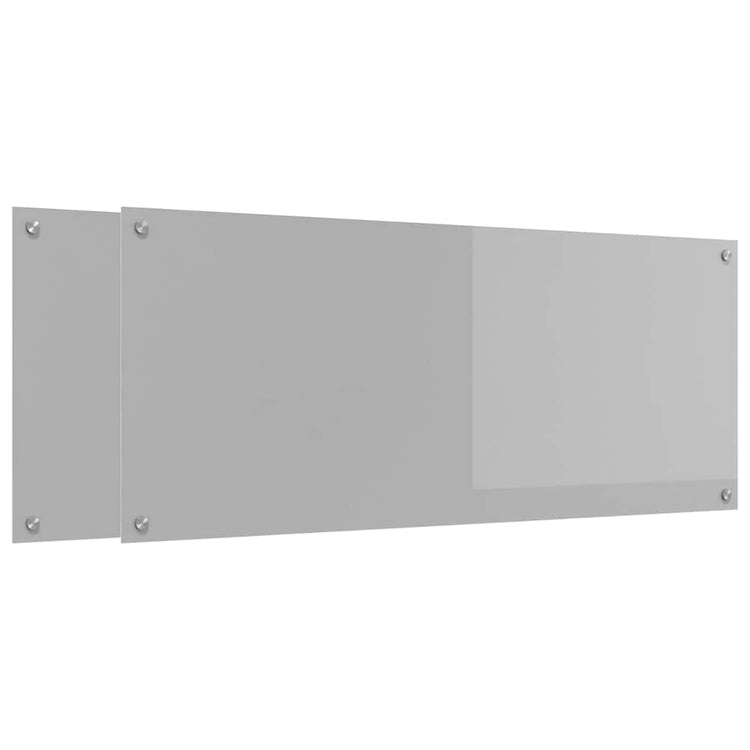 Vidaxxl Küchenrückwand 2 Stück hellgrau 120 x 50 cm gehärtetes Glas