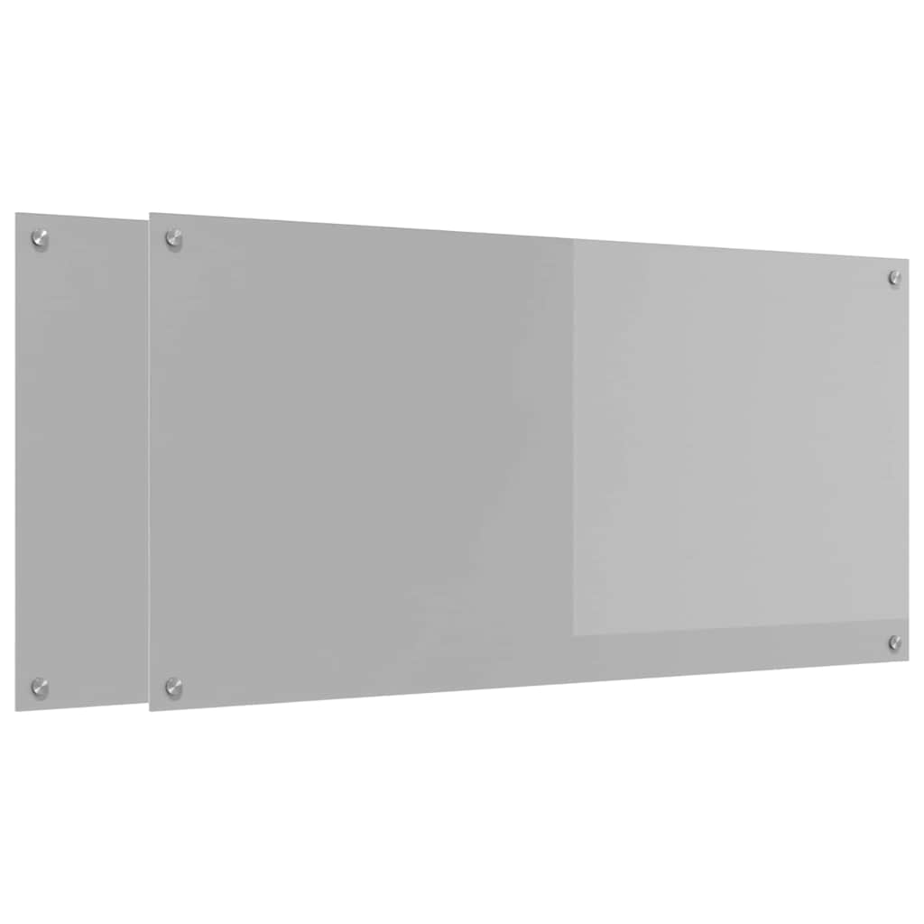 Vidaxxl Küchenrückwand 2 Stück hellgrau 120 x 60 cm gehärtetes Glas