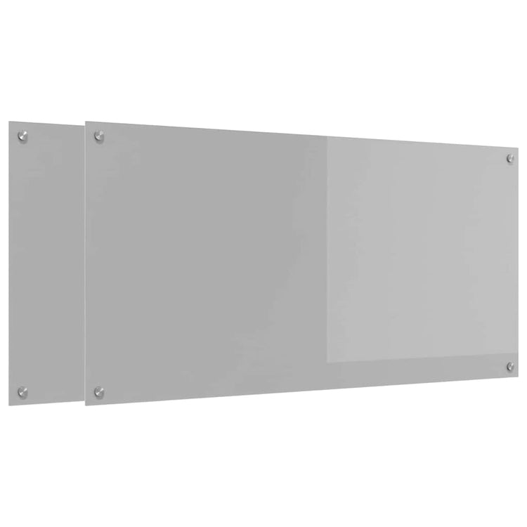 Vidaxxl Küchenrückwand 2 Stück hellgrau 120 x 60 cm gehärtetes Glas