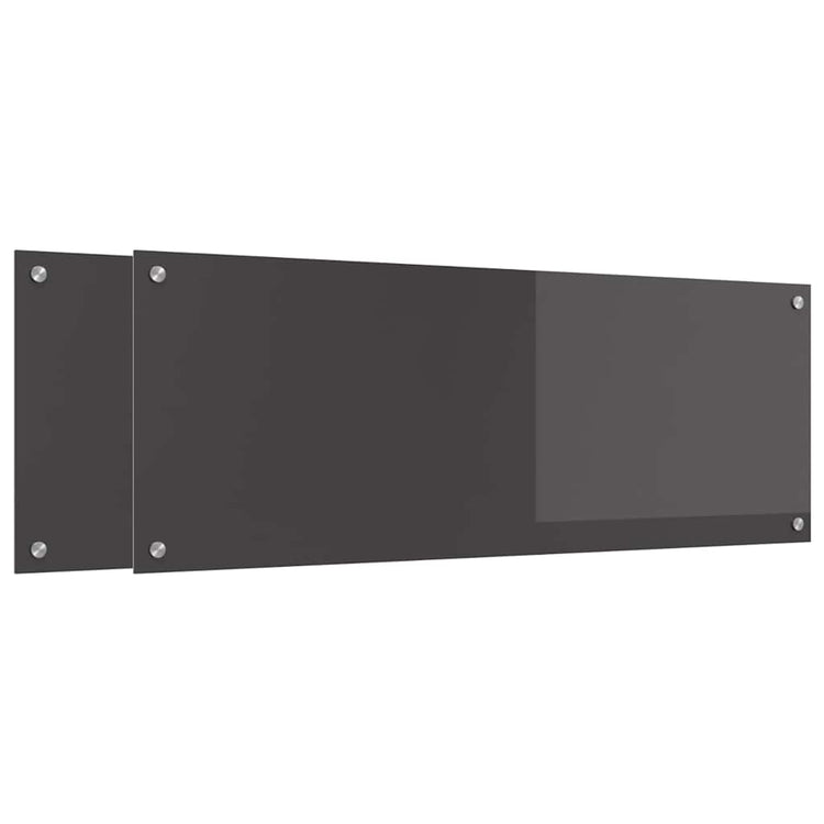 Vidaxxl Küchenrückwand 2 Stück dunkelgrau 110 x 40 cm gehärtetes Glas