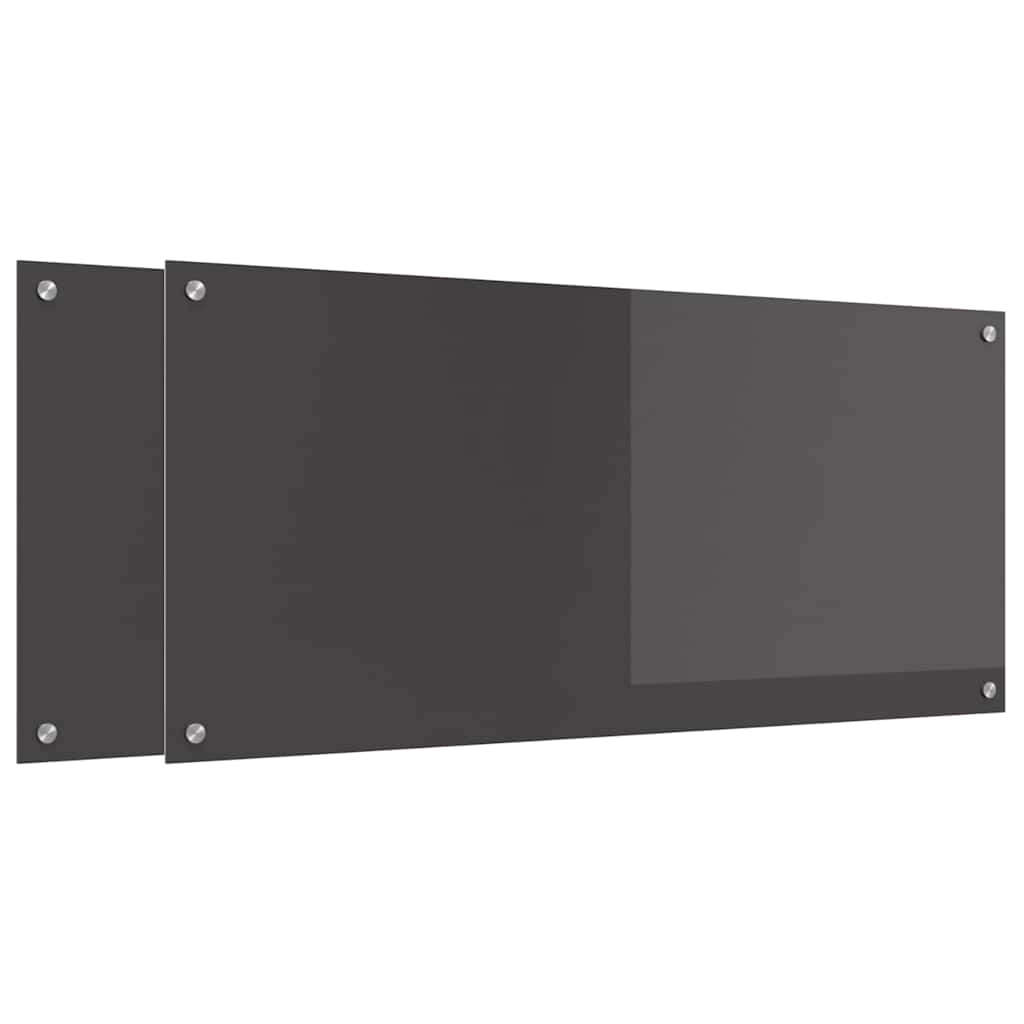 Vidaxxl Küchenrückwand 2 Stück dunkelgrau 110 x 50 cm gehärtetes Glas