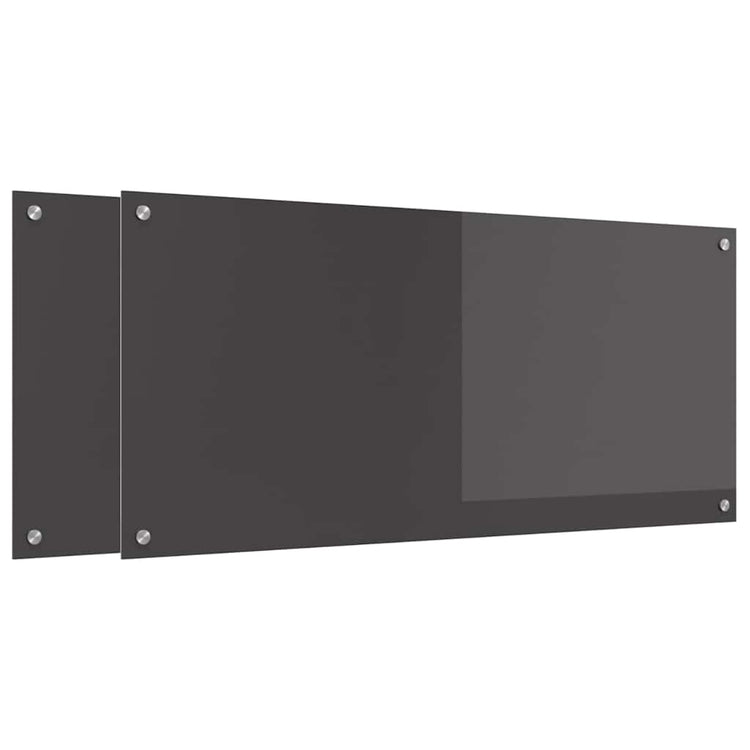 Vidaxxl Küchenrückwand 2 Stück dunkelgrau 110 x 50 cm gehärtetes Glas