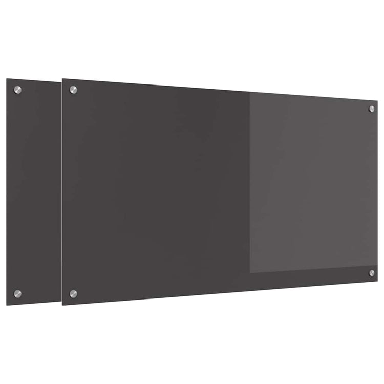 Vidaxxl Küchenrückwand 2 Stück dunkelgrau 110 x 60 cm gehärtetes Glas