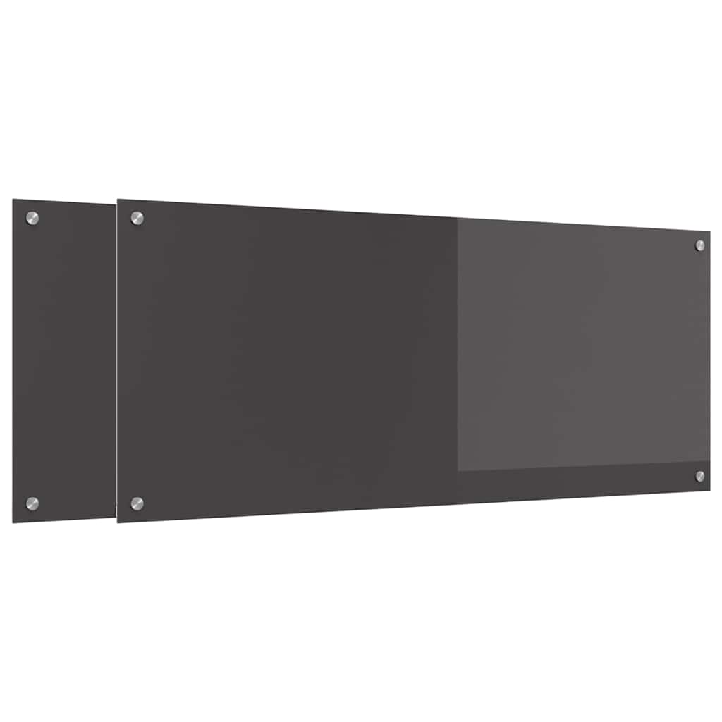 Vidaxxl Küchenrückwand 2 Stück dunkelgrau 120 x 50 cm gehärtetes Glas