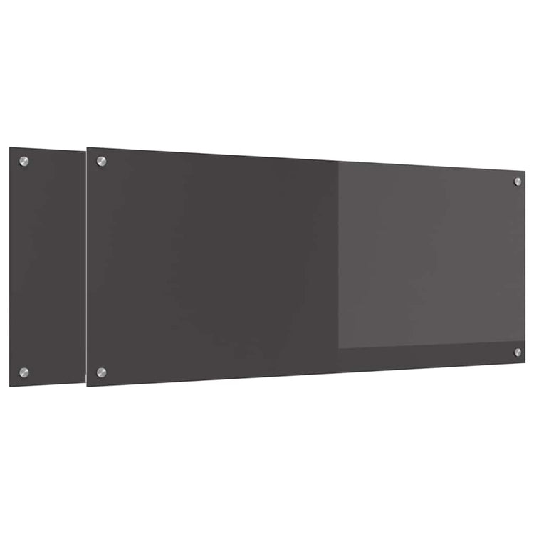 Vidaxxl Küchenrückwand 2 Stück dunkelgrau 120 x 50 cm gehärtetes Glas