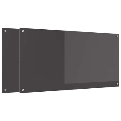 Vidaxxl Küchenrückwand 2 Stück dunkelgrau 120 x 60 cm gehärtetes Glas