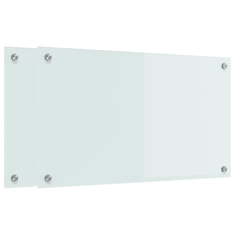 VidaXL Küchenrückwand 2 Stk. Weiß 70 x 40 cm Hartglas
