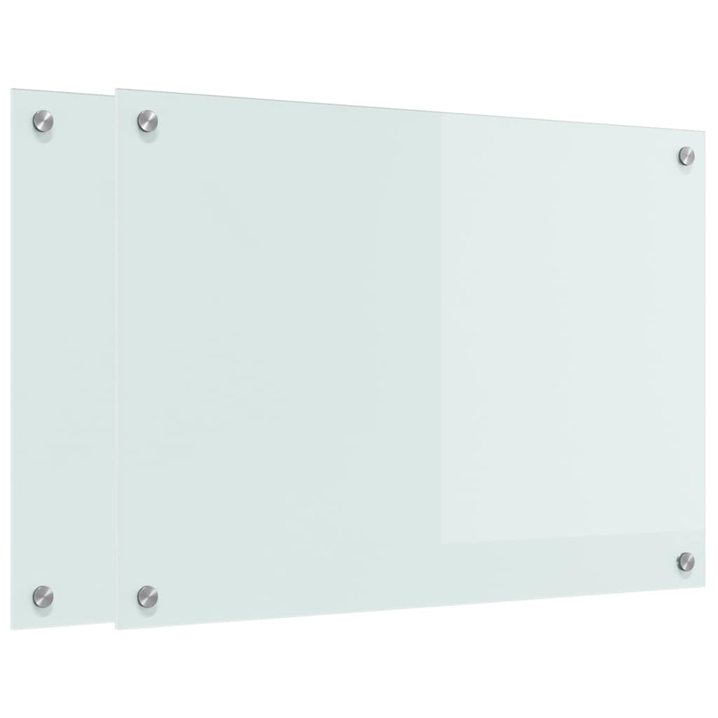 Vidaxxl Küchenrückwand 2 Stk. Weiß 70 x 50 cm Hartglas