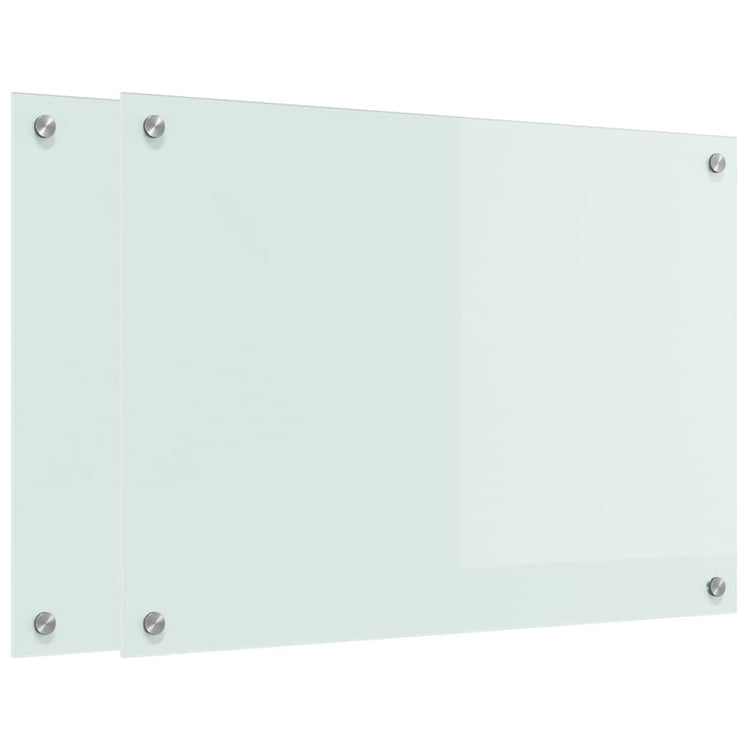 Vidaxxl Küchenrückwand 2 Stk. Weiß 70 x 50 cm Hartglas