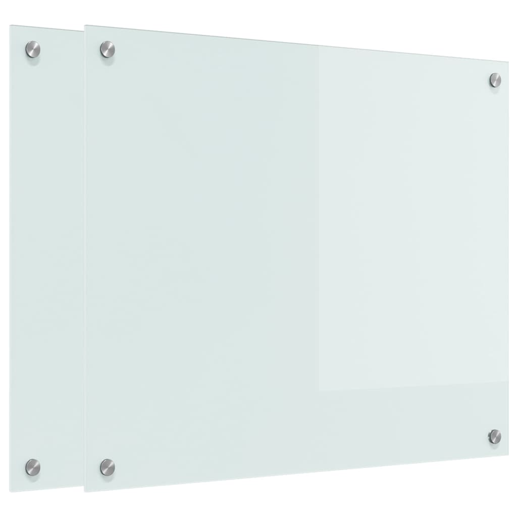 Vidaxxl Küchenrückwand 2 Stk. Weiß 70 x 60 cm Hartglas