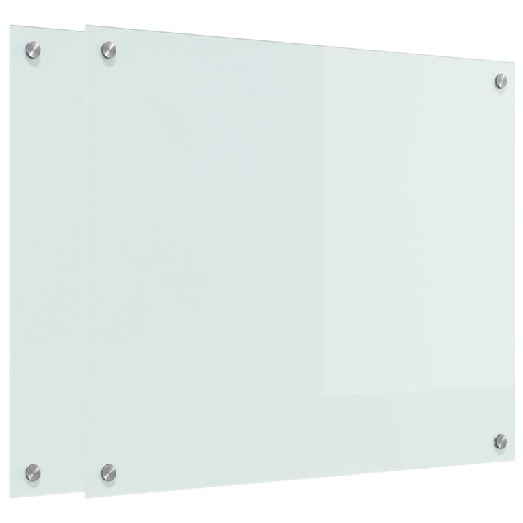 Vidaxxl Küchenrückwand 2 Stk. Weiß 70 x 60 cm Hartglas