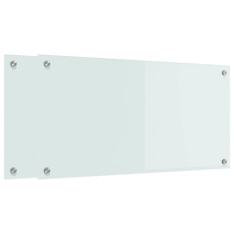 VidaXL Küchenrückwand 2 Stk. Weiß 80 x 40 cm Hartglas