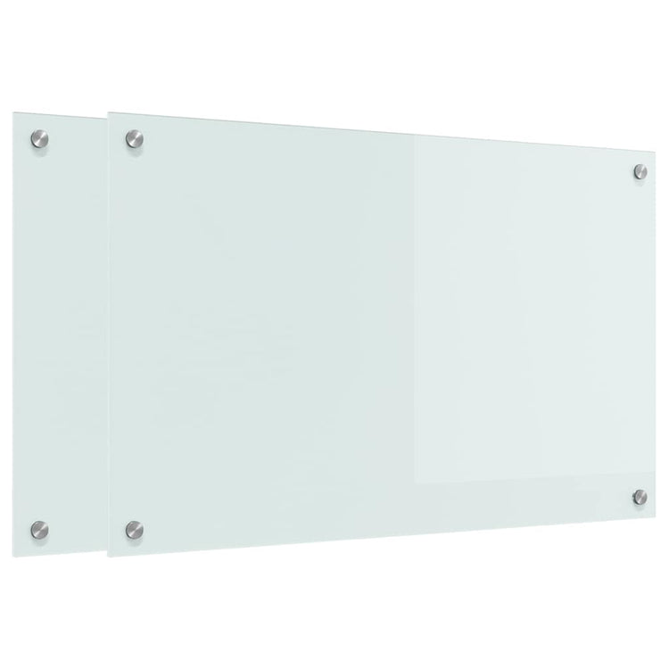 VidaXL Küchenrückwand 2 Stk. Weiß 80 x 50 cm Hartglas