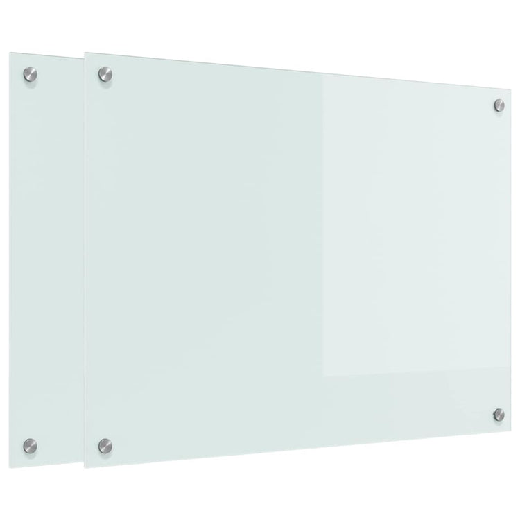 VidaXL Küchenrückwand 2 Stk. Weiß 80 x 60 cm Hartglas