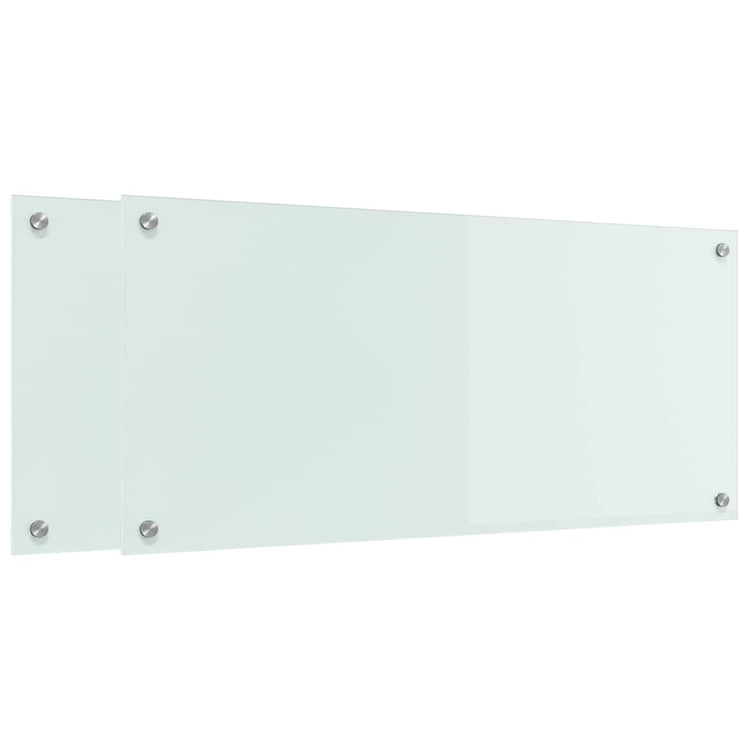 VidaXL Küchenrückwand 2 Stk. Weiß 90 x 40 cm Hartglas