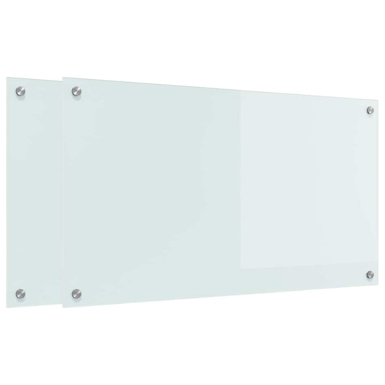 VidaXL Küchenrückwand 2 Stk. Weiß 90 x 50 cm Hartglas