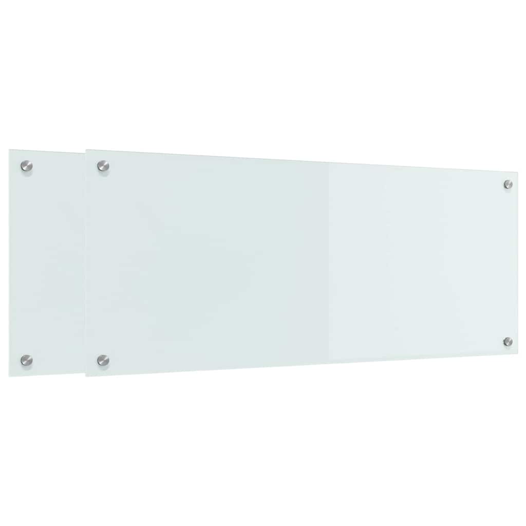 VidaXL Küchenrückwand 2 Stk. Weiß 100 x 40 cm Hartglas