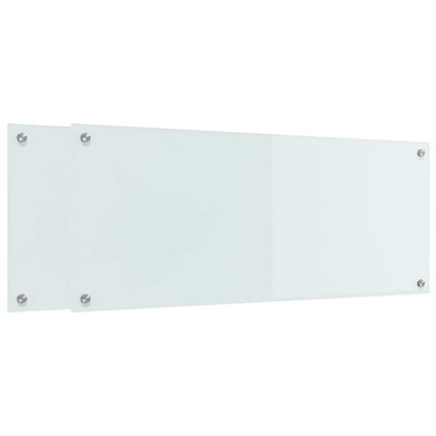 VidaXL Küchenrückwand 2 Stk. Weiß 100 x 40 cm Hartglas