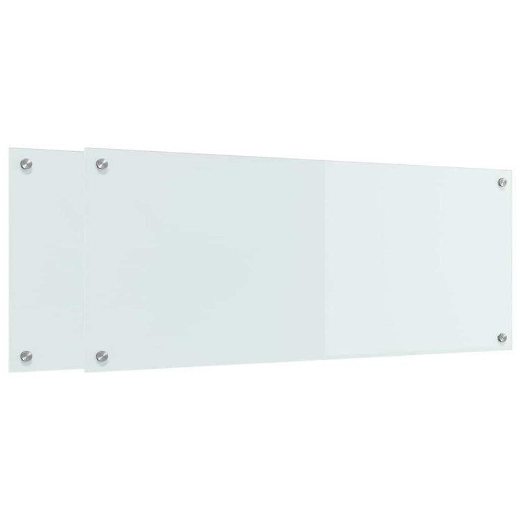 VidaXL Küchenrückwand 2 Stk. Weiß 100 x 40 cm Hartglas