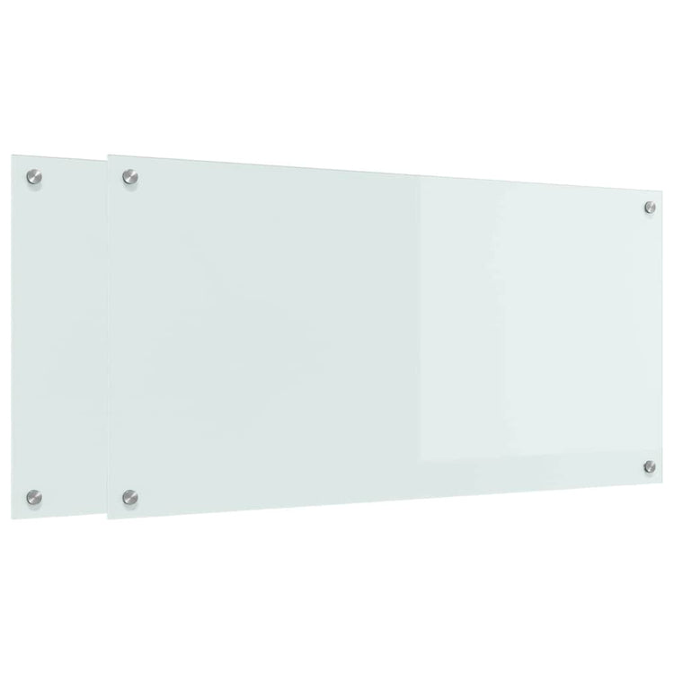 VidaXL Küchenrückwand 2 Stk. Weiß 100 x 50 cm Hartglas