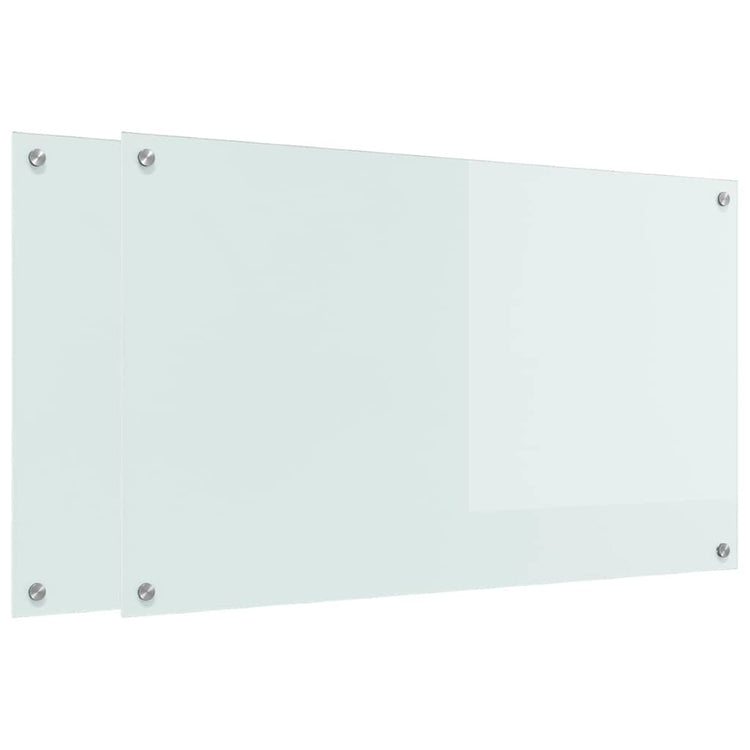 VidaXL Küchenrückwand 2 Stk. Weiß 100 x 60 cm Hartglas